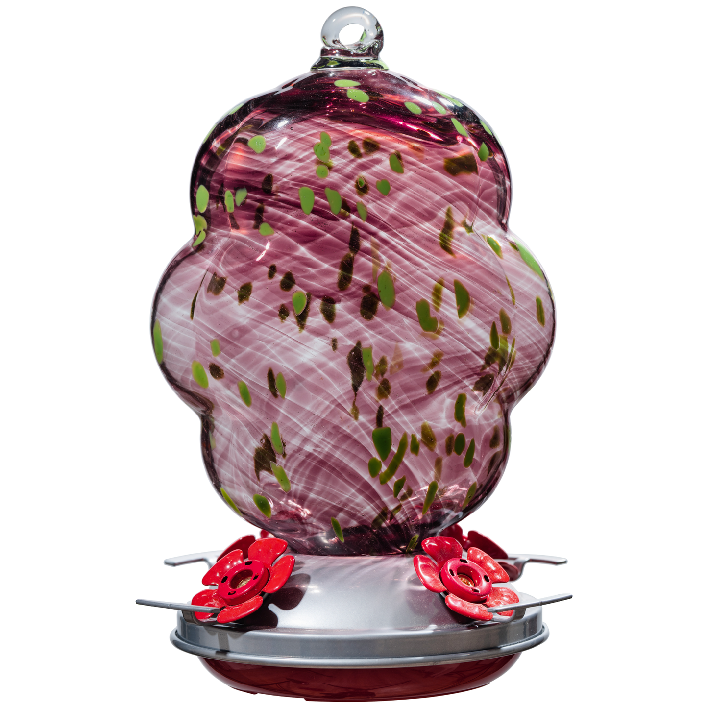 Muse Garden Hummingbird Feeders for Outdoors Hanging, 24 Ounces, purple, Blown Glass Hummingbird Feeder, Unique Hummingbird Gifts for Women