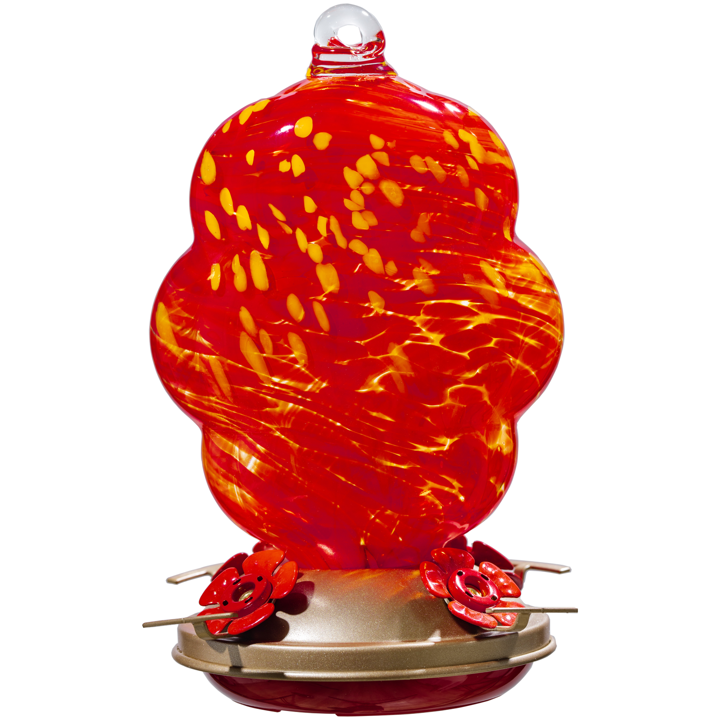 Muse Garden Hummingbird Feeders for Outdoors Hanging, 24 Ounces, Flame, Blown Glass Hummingbird Feeder, Unique Hummingbird Gifts for Women