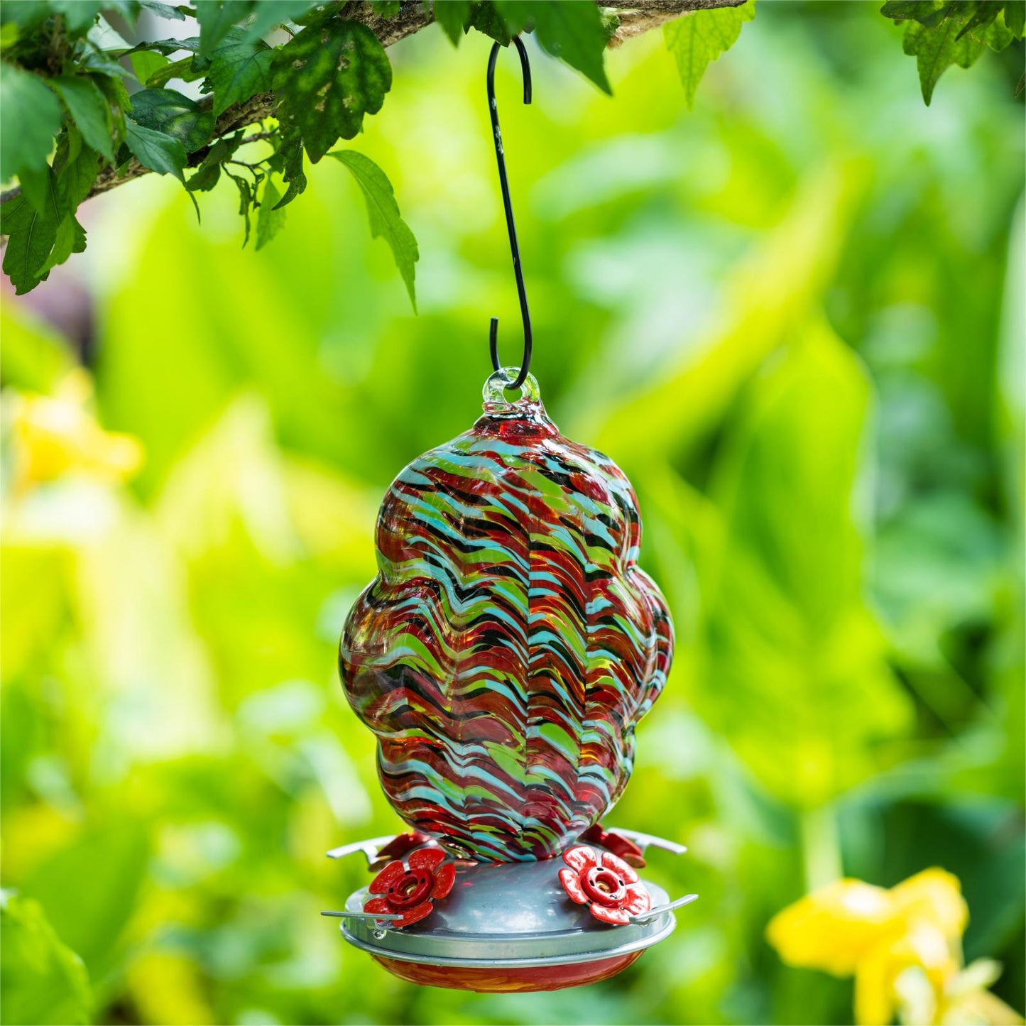 Muse Garden Hummingbird Feeders for Outdoors Hanging, 24 Ounces, Fantacy, Blown Glass Hummingbird Feeder, Unique Hummingbird Gifts for Women