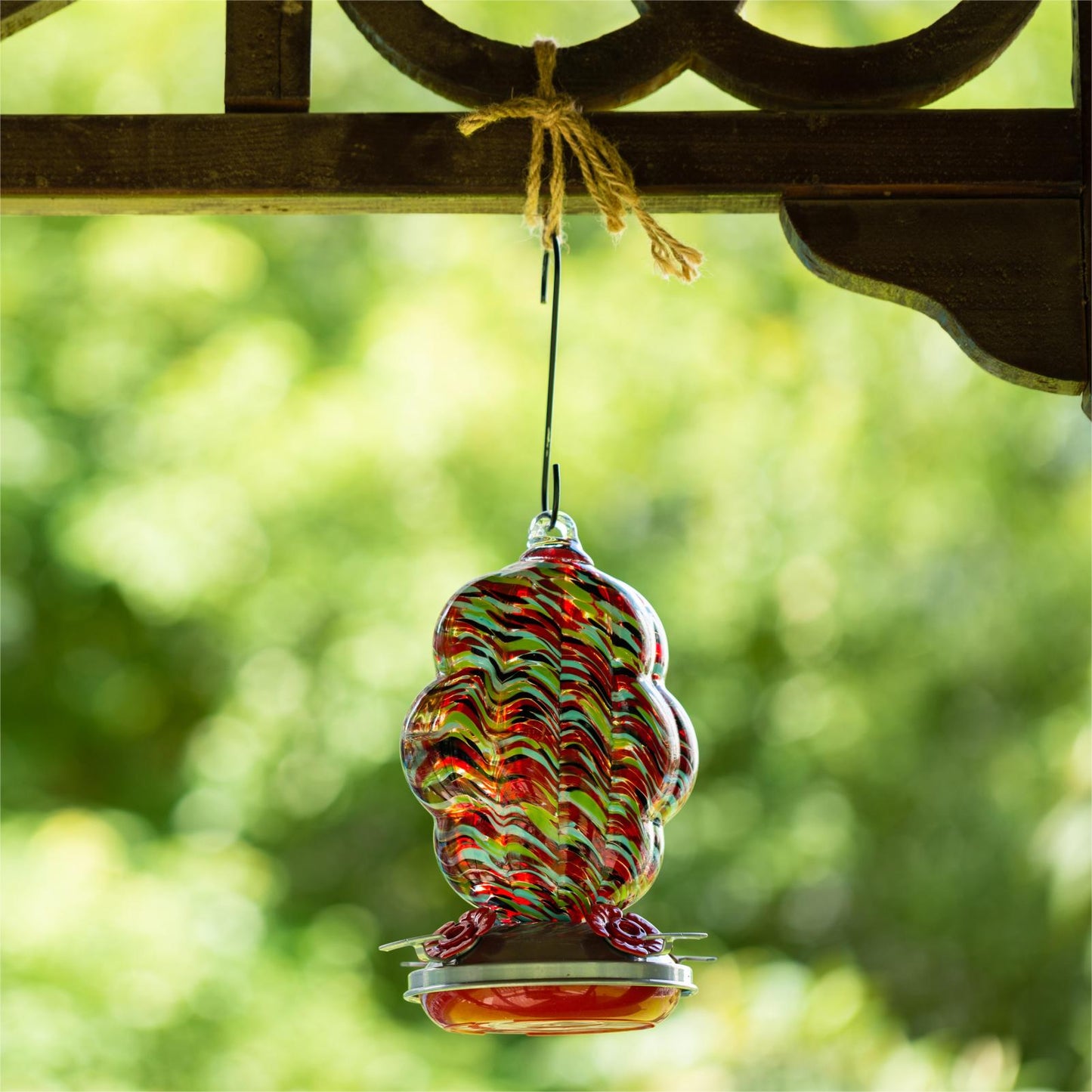 Muse Garden Hummingbird Feeders for Outdoors Hanging, 24 Ounces, Fantacy, Blown Glass Hummingbird Feeder, Unique Hummingbird Gifts for Women