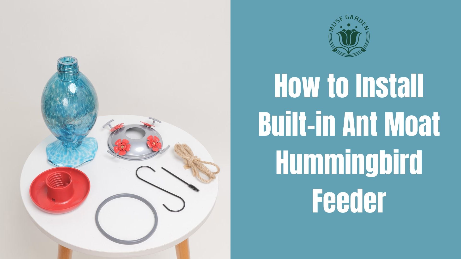 Load video: Video_How to install built in ant moat hummingbird feeder
