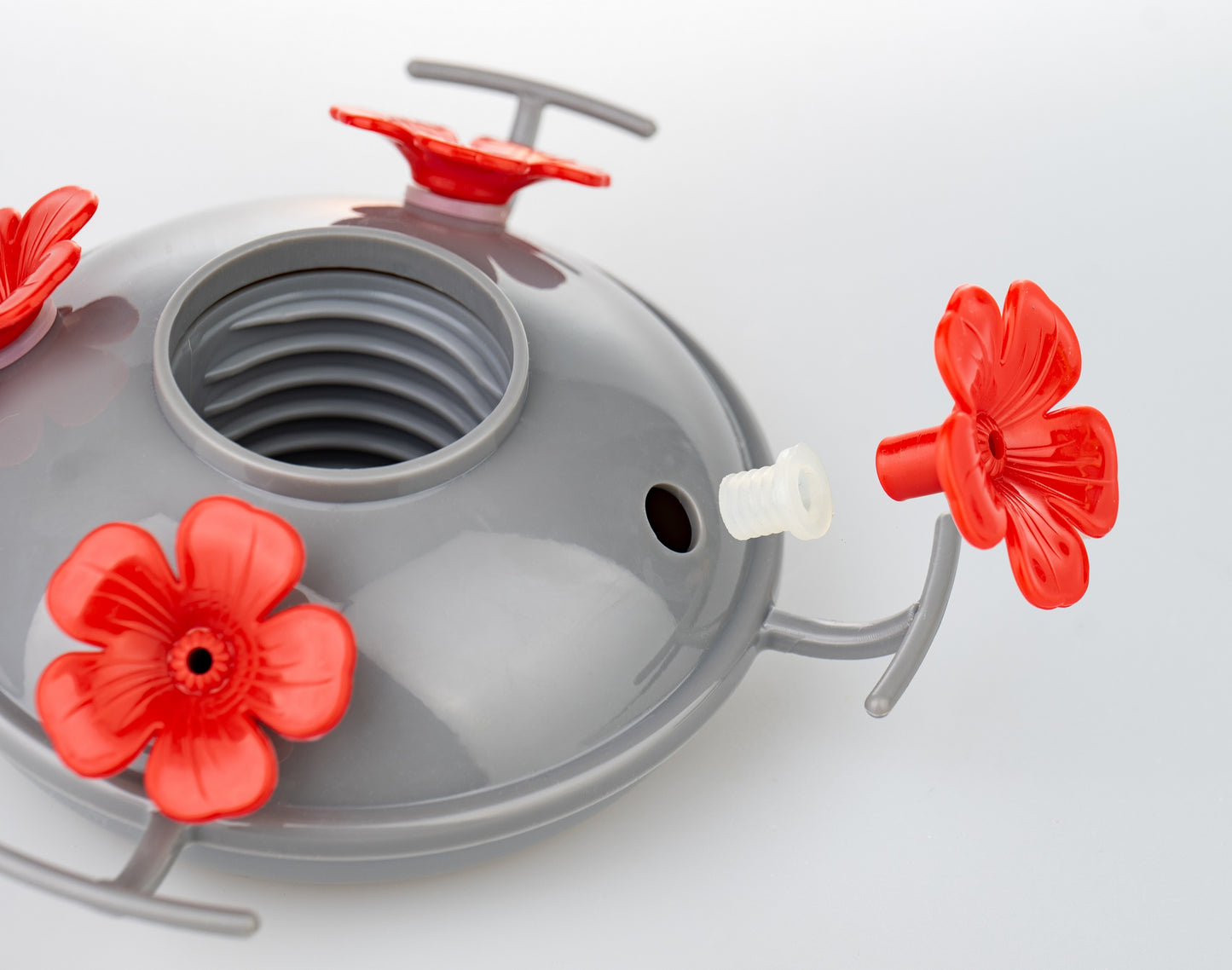 Muse Garden Hummingbird Feeder Original Replacement Part Base, Containing Extra 4 Removable Replacement Red Flowers