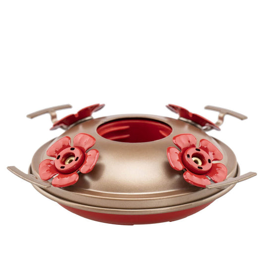 Muse Garden Upgraded Replacement Metal Base, Copper Color Base + Red Flowers