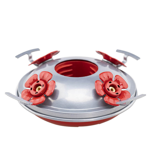 Muse Garden Upgraded Replacement Metal Base, Silver Color Base + Red Flowers